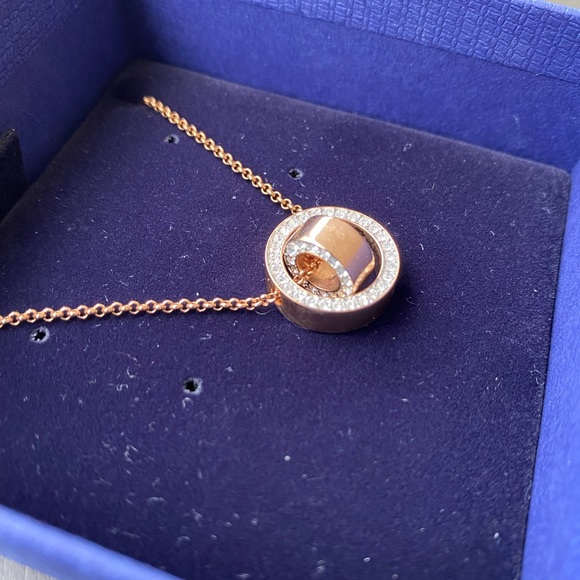 SOLD Swarovski Hollow Pendant - Rose Gold - Picture 2 of 11